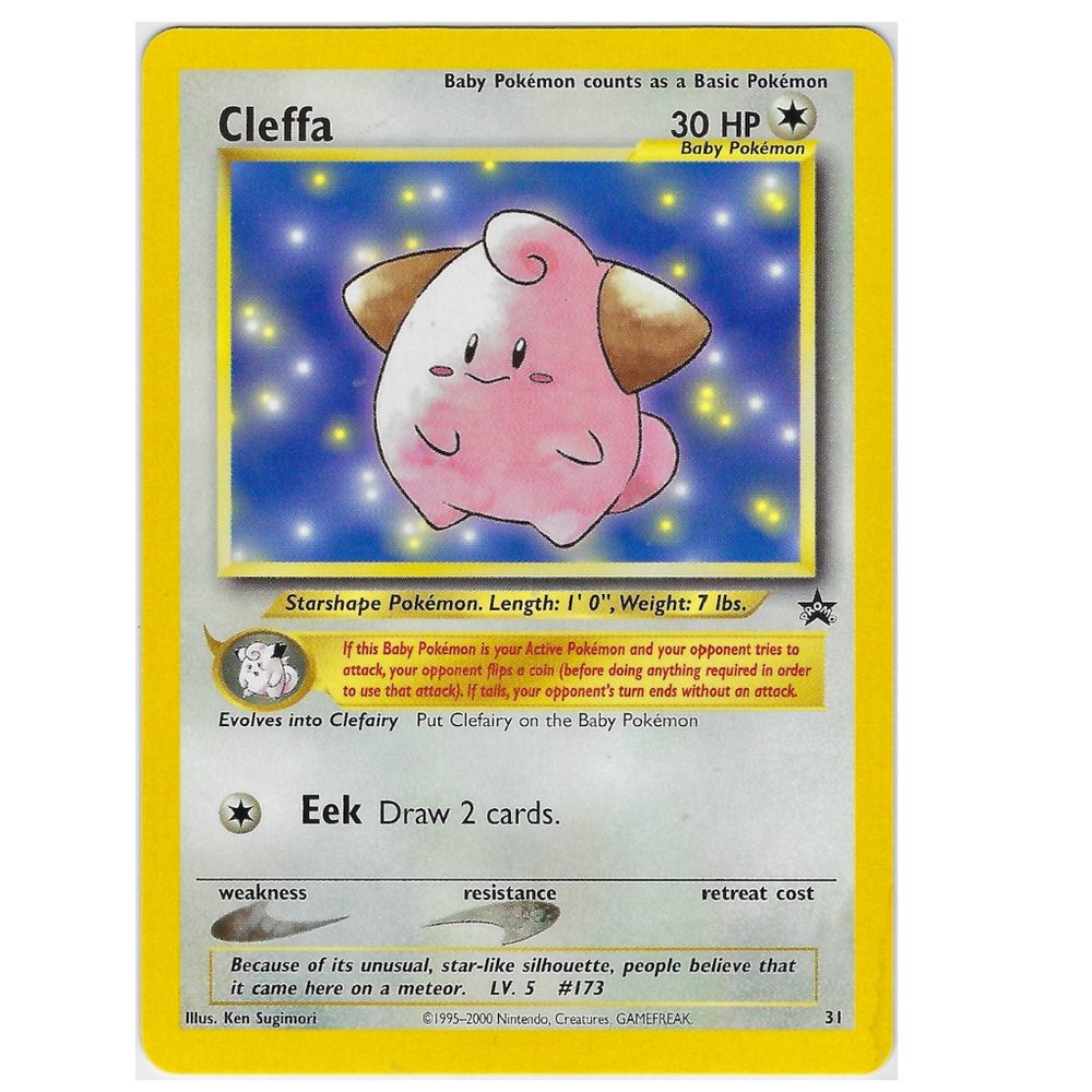 Mint Cleffa Promo #31 Black Star Promo Pokemon League 2000